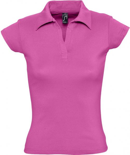 Рубашка поло женская без пуговиц PRETTY 220 ярко-розовая, размер S 