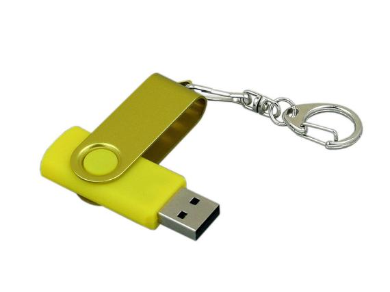 USB 3.0- флешка промо на 64 Гб с поворотным механизмом и однотонным металлическим клипом