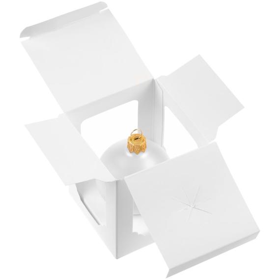 Елочный шар Gala Matt в коробке, белый, 8,5 см