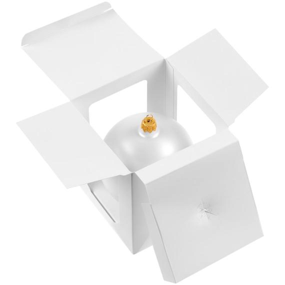 Елочный шар Gala Matt в коробке, белый, 6 см