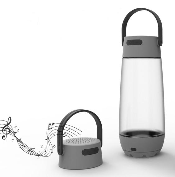 Бутылка для воды Torsta Light с колонкой и светильником, серая