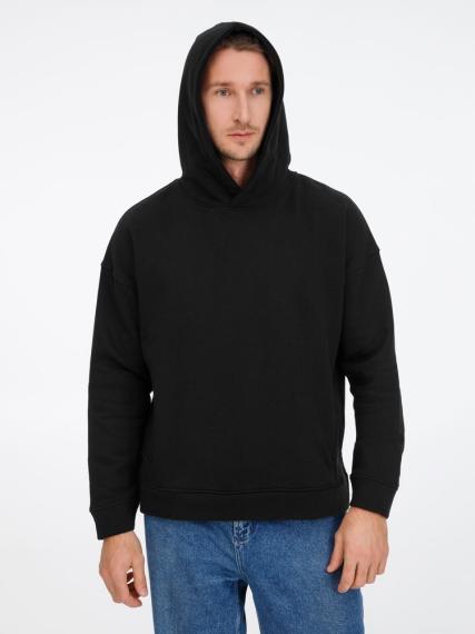 Худи оверсайз унисекс Tolla, черное, размер XL/2XL