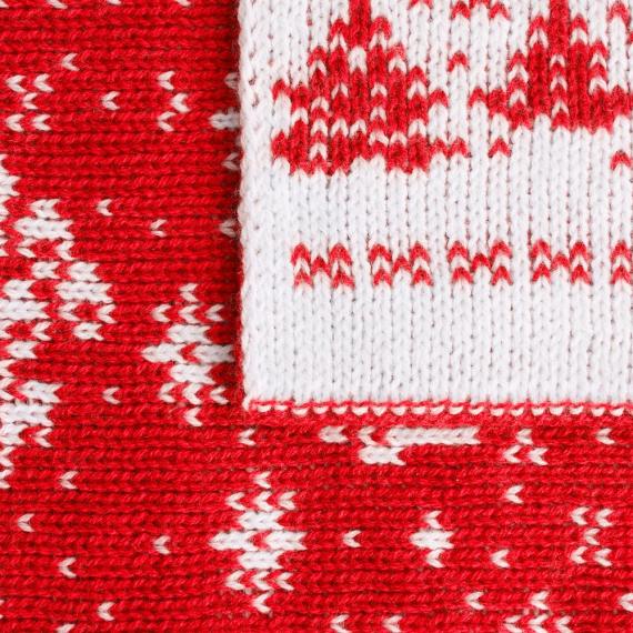 Плед Holidale, красный с молочным