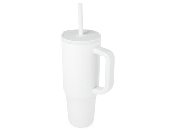 Герметичная термокружка «Brady» с силиконовой трубочкой, переработанная сталь, 900 мл