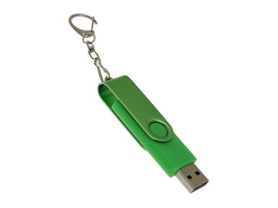 USB 2.0- флешка на 64 Гб с поворотным механизмом и дополнительным разъемом Type-C