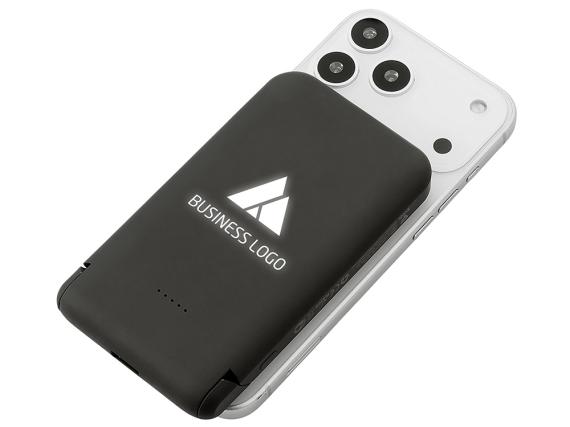 Беспроводной внешний аккумулятор с подсветкой лого и подставкой «Magflash», 10000 мАч, 15 Вт