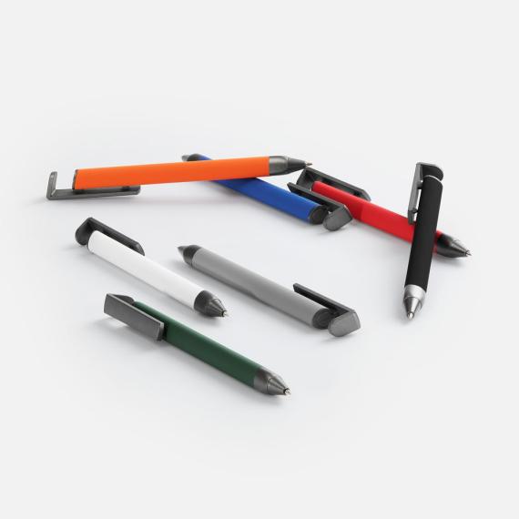 Ручка шариковая Standic с подставкой для телефона, зеленая