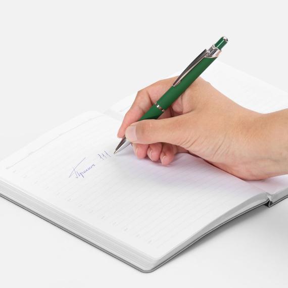 Ручка шариковая Chromos Soft Touch, зеленая