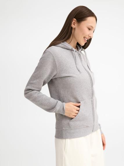 Толстовка женская на молнии с капюшоном Seven Women 290, серый меланж, размер S