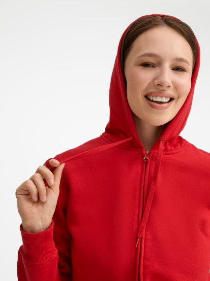 Толстовка женская на молнии с капюшоном Seven Women, красная, размер XL