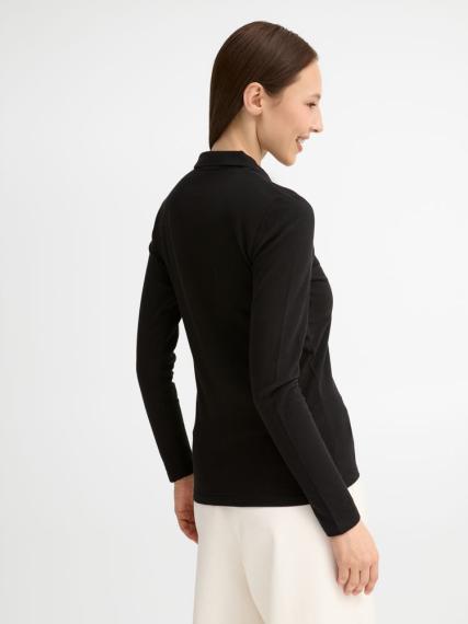 Рубашка поло женская с длинным рукавом Perfect LSL Women черная, размер M