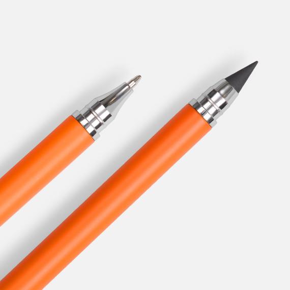 Ручка шариковая и вечный карандаш Diptych, оранжевая