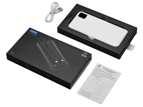 Внешний аккумулятор со встроенными кабелями «Фрэйм», 10000мач