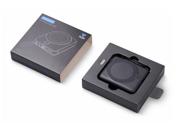 Магнитный беспроводной внешний аккумулятор c подсветкой лого «Энчант», 10000 мАч