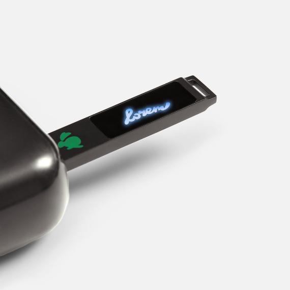 Флешка markBright Black с синей подсветкой, 32 Гб