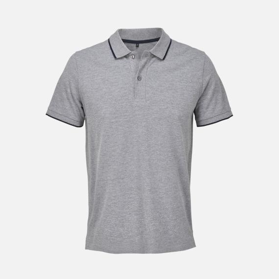 Рубашка поло унисекс Palermo, серый меланж с темно-синим, размер XS
