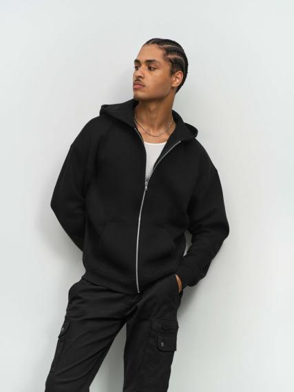 Толстовка унисекс на молнии Jelo, серый меланж, размер XS