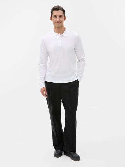 Рубашка поло мужская с длинным рукавом Perfect LSL Men белая, размер M